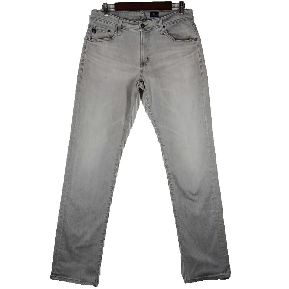 AG Adriano Goldschmied Jeans Mens 33x34 Gray Straight Leg Denim Classic Fit